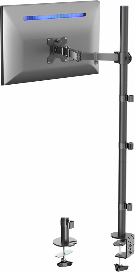 VIVO Braccio per Monitor 13–32" | Asta da 99 cm (Soluzione Ergonomica per Postazioni di Lavoro Seduto-In Piedi: Piantana da 1010 mm per Regolazione Flessibile dell