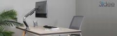 3IDEE Braccio per monitor singolo | Per 1 monitor con schermo da 17"-32" | Regolabile in altezza - fino a 9 kg