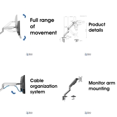 3IDEE Supporto per doppio monitor | Per 2 monitor con schermo da 17"-32" | Altezza regolabile - fino a 9 kg per braccio