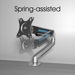 3IDEE Supporto per doppio monitor | Per 2 monitor con schermo da 17"-32" | Altezza regolabile - fino a 9 kg per braccio