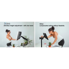 3IDEE Supporto per doppio monitor | Per 2 monitor con schermo da 17"-32" | Altezza regolabile - fino a 9 kg per braccio