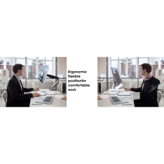 3IDEE Supporto per doppio monitor | Per 2 monitor con schermo da 17"-32" | Altezza regolabile - fino a 9 kg per braccio