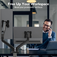 BONTEC Supporto 2 monitor per monitor da 13-32 pollici, fino a 9 kg, completamente mobile e regolabile