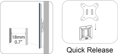 Supporto da parete DIGITUS per monitor LCD/LED fino a 81 cm (32"), supporto fisso, carico massimo 18 kg, max VESA 100x100