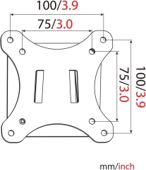 Supporto da parete DIGITUS per monitor LCD/LED fino a 81 cm (32"), supporto fisso, carico massimo 18 kg, max VESA 100x100