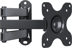 Supporto da parete per monitor PC BONTEC Supporto da parete per TV orientabile/inclinabile per monitor e TV al plasma curvi da 13-30 pollici, VESA 75x75/100x100 mm, fino a 15 kg, livella inclusa
