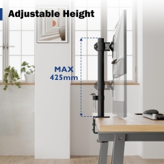 Supporto per monitor BONTEC, supporto da tavolo per schermi da 13-34 pollici, completamente mobile, design ergonomico, regolabile in altezza, per gaming e uso in ufficio, supporta fino a 10 kg, compatibile con VESA 75/100