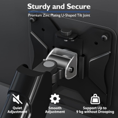Supporto per monitor BONTEC per schermi da 13-32 pollici. Supporta pesi da 3 a 9 kg, braccio con molla a gas, inclinabile, orientabile, girevole, supporto ergonomico per monitor 1 con passacavi, VESA 75/100 mm.