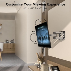 Supporto TV da parete BONTEC Supporto TV orientabile e inclinabile Movimento completo per televisori LCD LED piatti e curvi da 23-70 pollici o monitor fino a 45 kg, VESA max 400x400 mm